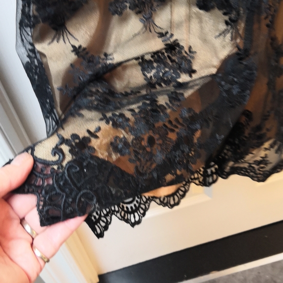 Della Spiga Italy Black Lace Dress, sz 12 - Picture 5 of 9